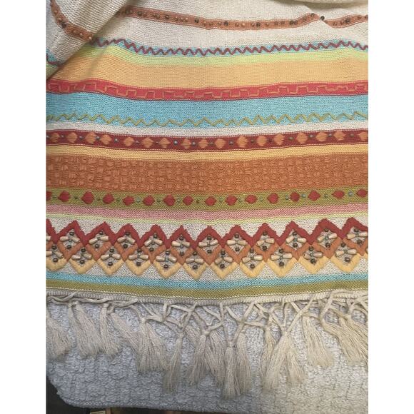 Double D Ranch Ivory Multi 2 Piece Set L Tank Maxi Skirt Embroidered Beaded - Picture 4 of 6